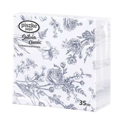 Szilvia Classic textilhatású papírszalvéta 2 rétegű, 35 lap/ csomag - 1 db