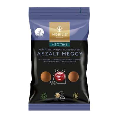 Nobilis aszalt meggy tejcsokoládéba mártva akácmézzel és fahéjjal - 70 g