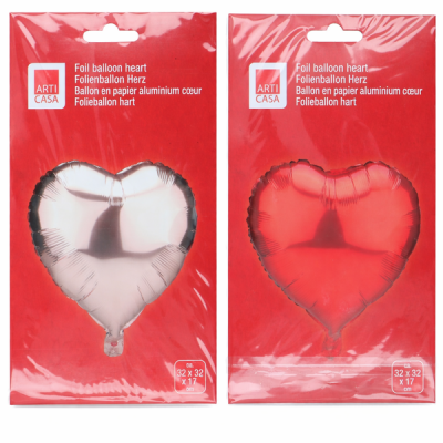 Fólia lufi szív alakú 33x33x19 cm - 1 db