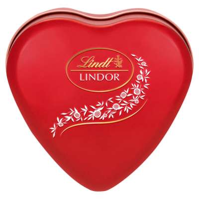 Lindt csokoládégolyó szív alakú fémdobozban - 50 g