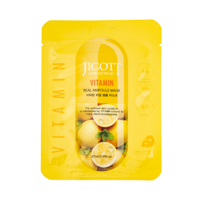 Jigott Real Ampoule bőrszínkiegyenlítő maszk vitaminnal - 27 ml