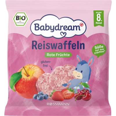Babydream Bio rizsszelet piros gyümölcsökkel 8 hónapos kortól - 35 g