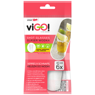 viGO! műanyag röviditalos pohár 40 ml-es - 6 db