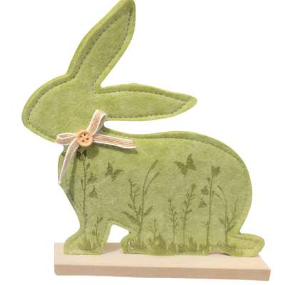 Virágmintás nyúl fatalpon - 1 db