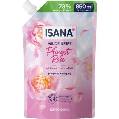 Isana kímélő folyékony szappan bazsarózsával - 850 ml