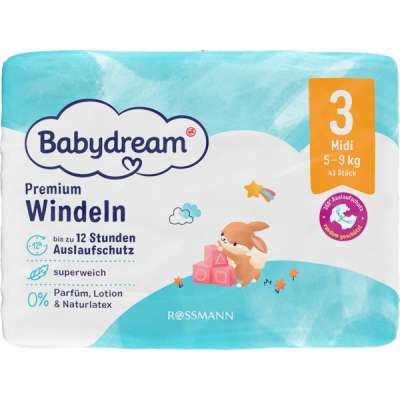 Babydream Midi nadrágpelenka 3-as 5-9 kg - 43 db