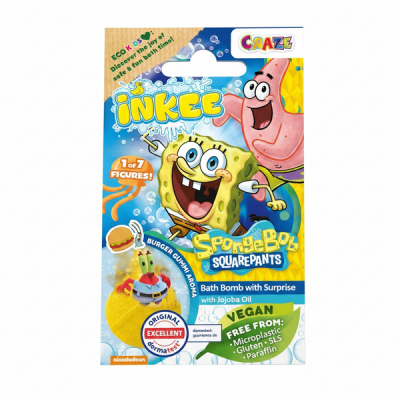 Craze Inkee Spongya Bob vegán fürdőgolyó figurával - 1 db