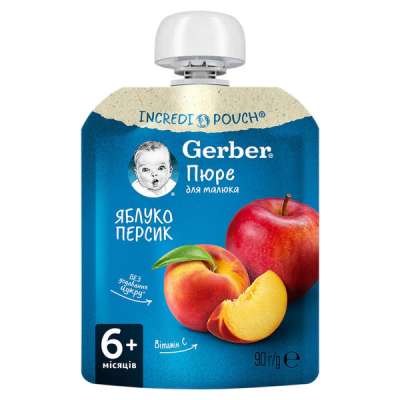 Gerber alma-barack gyümölcspüré 6 hónapos kortól - 90 g