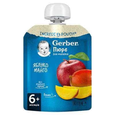 Gerber alma-mangó gyümölcspüré 6 hónapos kortól - 90 g