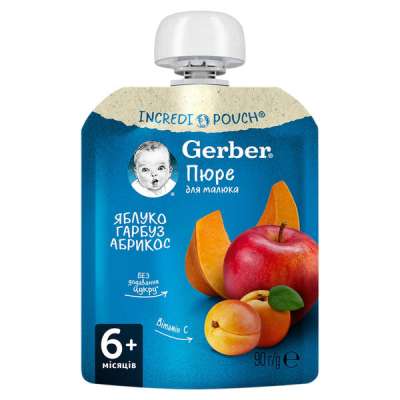 Gerber alma-sütőtök-sárgabarack püré 6 hónapos kortól - 90 g