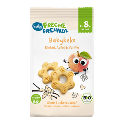 Freche Freunde Bio tönköly babakeksz almával és vanília ízesítéssel 8 hónapos kortól - 100 g