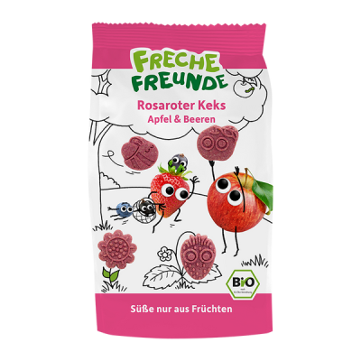 Freche Freunde Bio tönköly keksz alma és eper ízesítéssel - 100 g