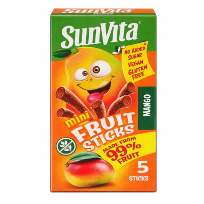 Sunvita Mini Fruit Sticks gyümölcs snack mangóval 5 db - 50 g