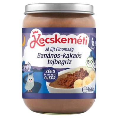 Kecskeméti Bio tejbegríz banánnal és kakaó ízzel 6 hónapos kortól - 190 g