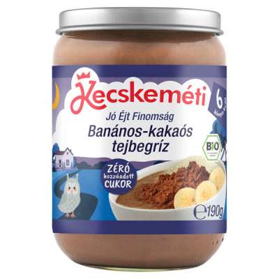 Kecskeméti Bio tejbegríz banánnal és kakaó ízzel 6 hónapos kortól - 190 g