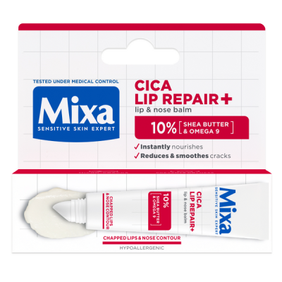 Mixa Cica Lip Repair+ regeneráló ajak- és orrbalzsam sheavajjal - 10 ml