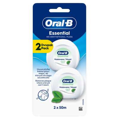 Oral B Essential Floss Waxed Mint fogselyem 2x50 m - 1 db