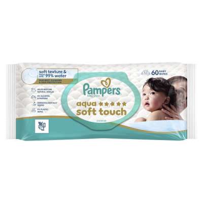 Pampers Aqua Soft Touch törlőkendő - 60 db