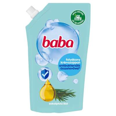 Baba folyékony krémszappan antibakteriális összetevővel és eukaliptusz illattal - 500 ml
