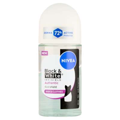 Nivea Black & White Invisible Authentic golyós dezodor - 50 ml