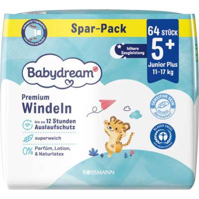 Babydream Junior Plus nadrágpelenka 5+-os méret, 11-17 kg - 64 db