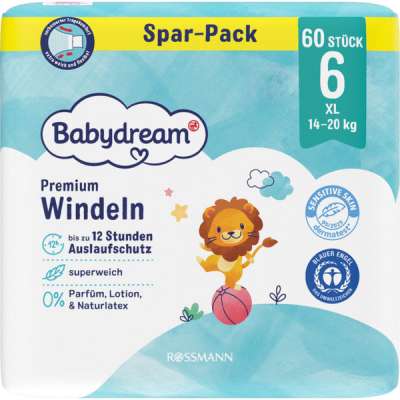 Babydream XL nadrágpelenka 6-os méret, 14-20 kg - 60 db