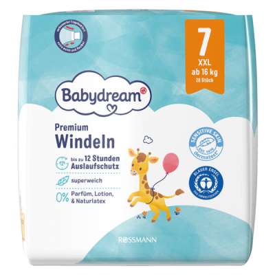Babydream XXL+ nadrágpelenka 7-es méret, 16 kg+ - 28 db