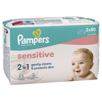 Pampers Sensitive nedves törlőkendő 2x80 - 160 db
