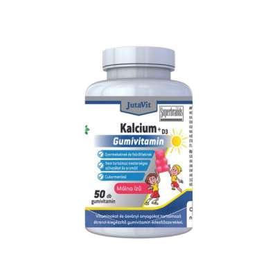 JutaVit Kalcium+D3 gumivitamin málna ízben - 50 db