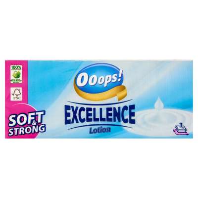 Ooops! Excellence Lotion papír zsebkendő 3 rétegű - 90 db