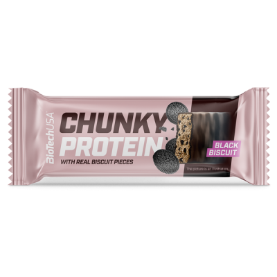 BioTechUSA Chunky Protein Black Biscuit fehérjeszelet - 50 g