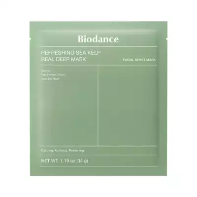 Biodance Refreshing Sea Kelp Real Deep bőrnyugtató és faggyúszabályzó hidrogél maszk - 34 g