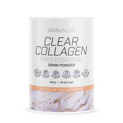 BioTechUSA Collagen Clear Professional étrend-kiegészítő italpor barackos ice tea ízben - 350 g