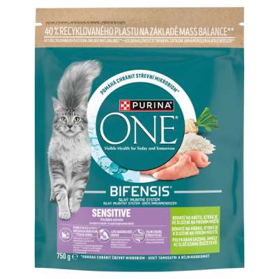 Purina One Sensitive állateledel macskáknak pulykával - 750 g