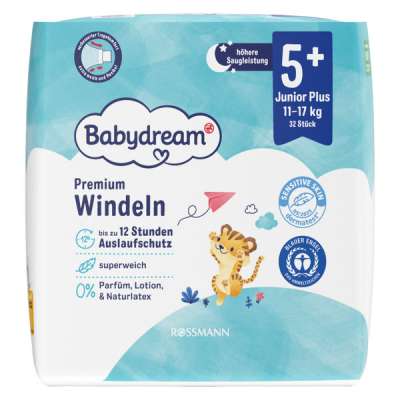 Babydream Junior+ nadrágpelenka 5+-os méret, 11-17 kg - 32 db