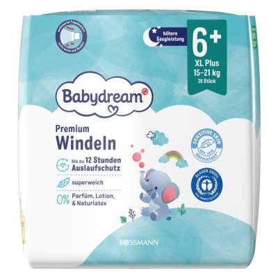 Babydream XL+ nadrágpelenka 6+-os méret, 15-21 kg - 28 db