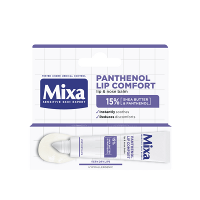 Mixa Panthenol Lip Comfort ajak- és orrbalzsam 15% sheavajjal és panthenollal - 10 ml