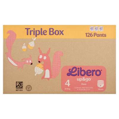 Libero Up&Go Triple Box bugyipelenka 4-es méret, 8-14 kg - 126 db