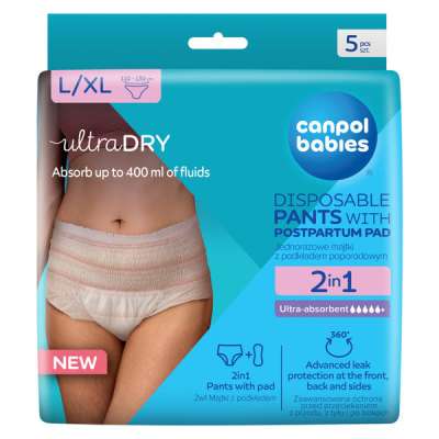 Canpol babies 2in1 szülés utáni pelenka L/XL - 5 db