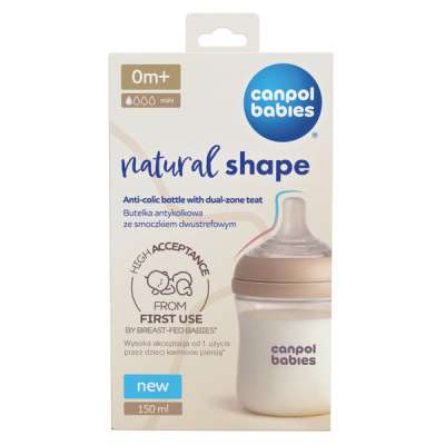 Canpol babies Natural Shape anti-kólikás cumisüveg 150 ml - 1 db