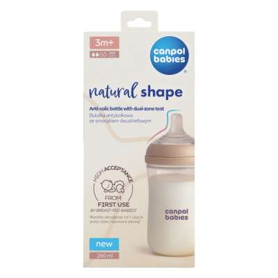 Canpol babies Natural Shape anti-kólikás cumisüveg 260ml - 1 db