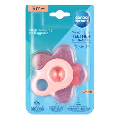 Canpol babies vízzel töltött csillag csörgő rágókával /pink - 1 db
