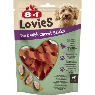 8in1 Lovies kacsás réparudak jutalomfalat kutyáknak - 12 db
