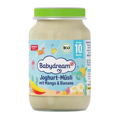 Babydream Bio joghurt müzlivel, banánnal és mangóval 10 hónapos kortól - 190 g
