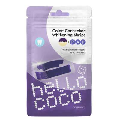 Hello Coco színkorrekciós fogfehérítő csík - 22 g
