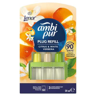 Ambi Pur 3Volution Lenor Citrus & White Verbena elektromos légfrissítő-utántöltő - 20 ml