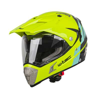 Bukósisak W-TEC Dualsport  Fluo Sárga-Kék  