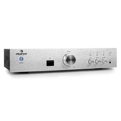 Auna AV2-CD508BT hi-fi erősítő, ezüst, AUX, bluetooth