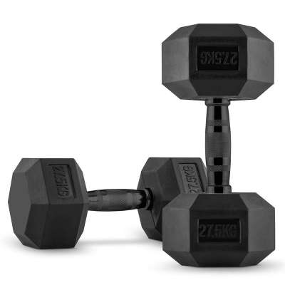 Capital Sports Hexbell, egykezes súlyzó pár, 2 x 27.5 kg, fekete