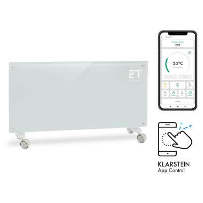 Klarstein Bornholm Smart, konvektor, 2000 W, WiFi, LED kijelző, időzítő, IP24, fehér